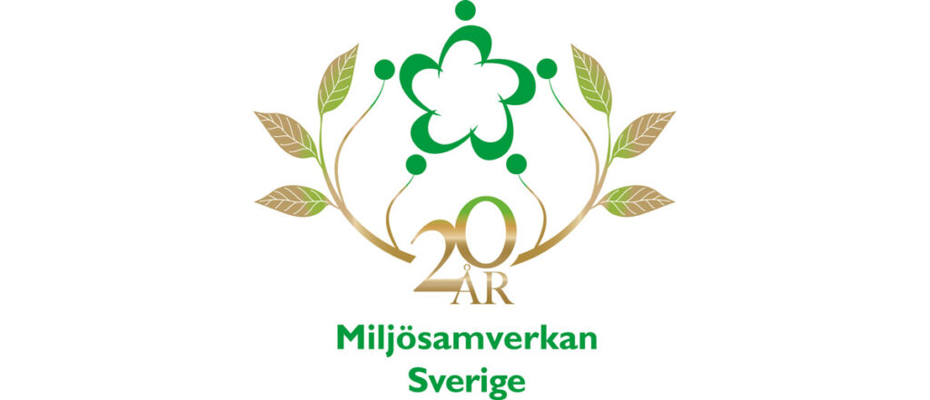 Jubileumslogga Miljösamverkan Sverige 20 år